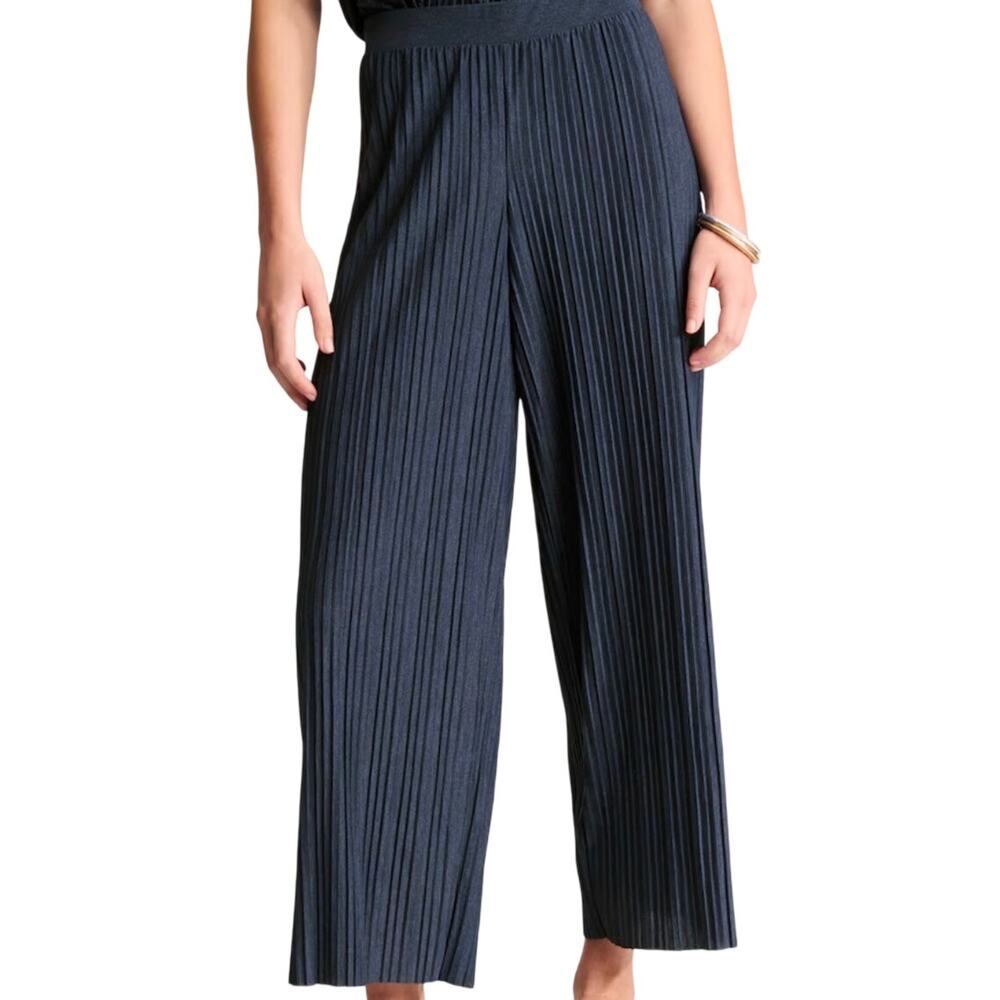 Pure Jill Pleated Wide-Leg Crops NWOT XL Black Lagenlook Quiet Luxury Coastal